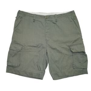 Men’s 100% Cotton Cargo Shorts – Olive Green – Size 38